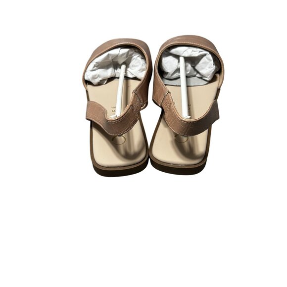 Journee Brinsley 6.5M Tan Faux Crocodile Slingback Sandals Womens - Picture 5 of 12